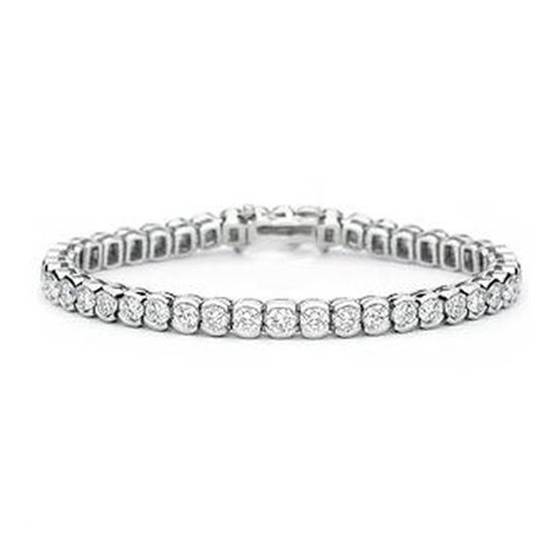 Modern Round Diamond Bezel Set Tennis Bracelet