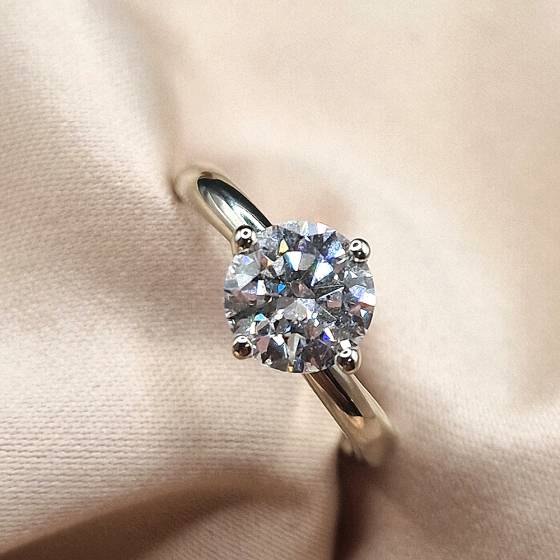 1.60ct VVS2/D Round Cut Lab Grown Diamond Solitaire Ring