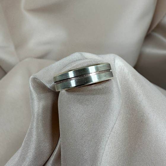Mens Two Tone Wedding Ring