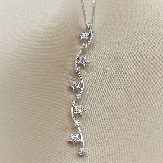 0.30ct SI/F-G Round Cut Natural Diamond Cluster Necklace