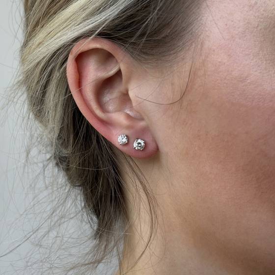 1.00ct SI/F-G Round Cut Natural Diamond Stud Earrings