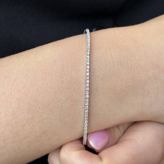 1.00ct SI/D-E Round Cut Natural Diamond 7 Inches Tennis Bracelet