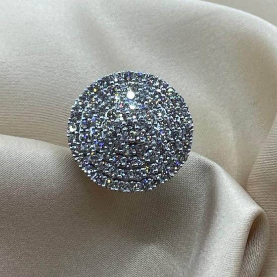 3.06ct VS/G-H Round Cut Natural Diamond Designer Ring