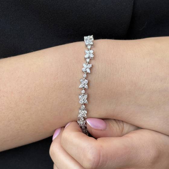 5.00ct VVS/F Pear Cut Lab Grown Diamond 7.5 Inches Designer Bracelet