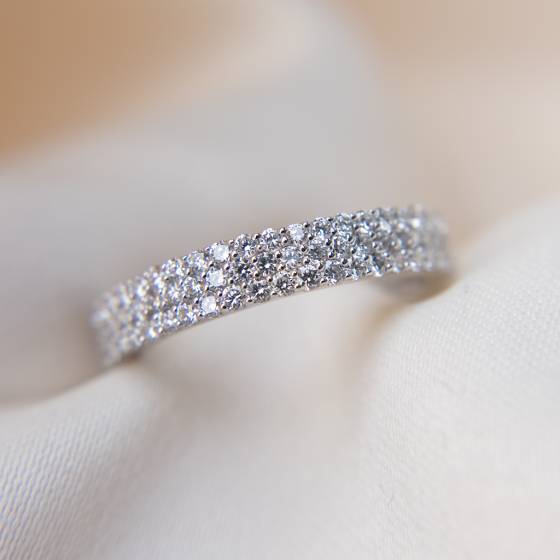 1.20ct VS/F-G Round Cut Lab Grown Diamond Triple Row Full Eternity Ring