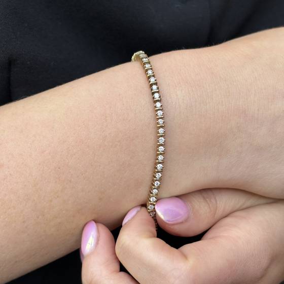 3.00ct SI/G Round Cut Natural Diamond 7.5 Inches Tennis Bracelet