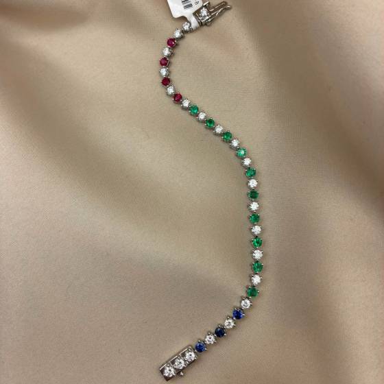 5.31ct VS/E-F Round Cut 6.5 Inches Gemstone Bracelet