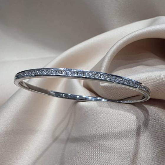 2.50ct VS/E-F Round Cut Natural Diamond Bangle