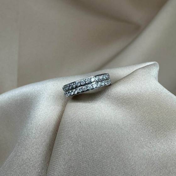 0.70ct VS/F Round Cut Natural Diamond Wedding Ring