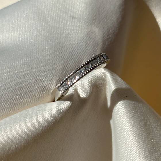 0.30ct VS/E-F Princess Cut Natural Diamond Half Eternity Ring