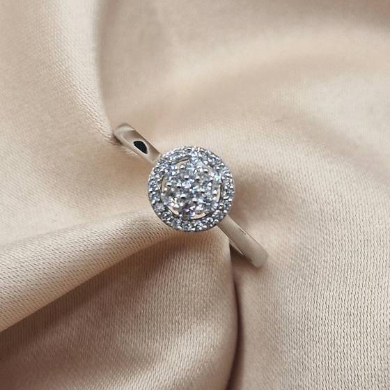 0.50ct VS/E-F Round Cut Natural Diamond Cluster Ring