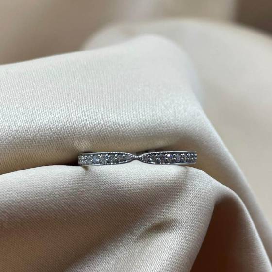 0.50ct VS/E-F Round Cut Natural Diamond Full Set Shaped Wedding Ring
