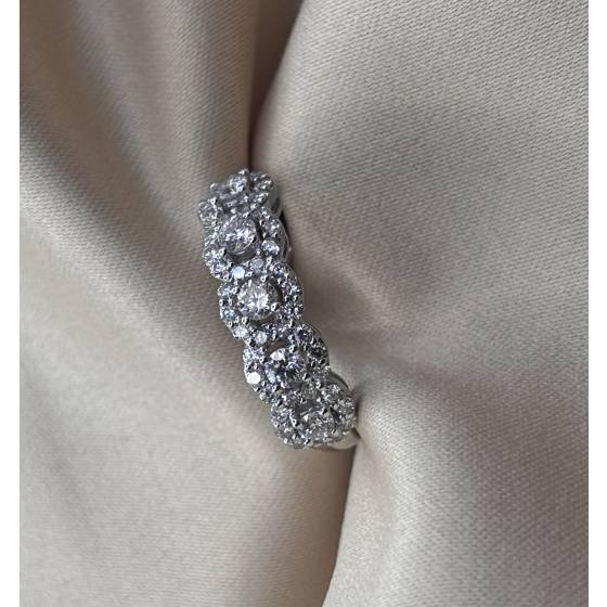 1.00ct VS/F-G Round Cut Natural Diamond Cluster Ring