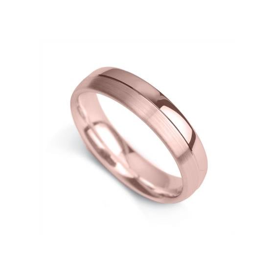 5mm Court Shape Polished And Satin Either Side Of A Central Groove