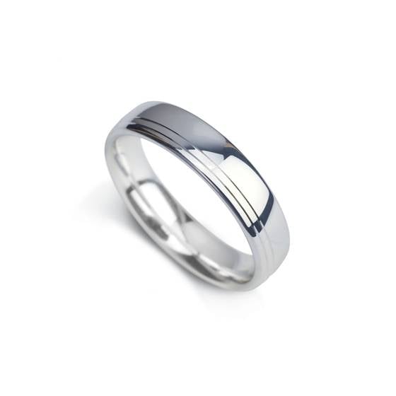 5mm Court Shape Polished With Two Off Centre Grooves