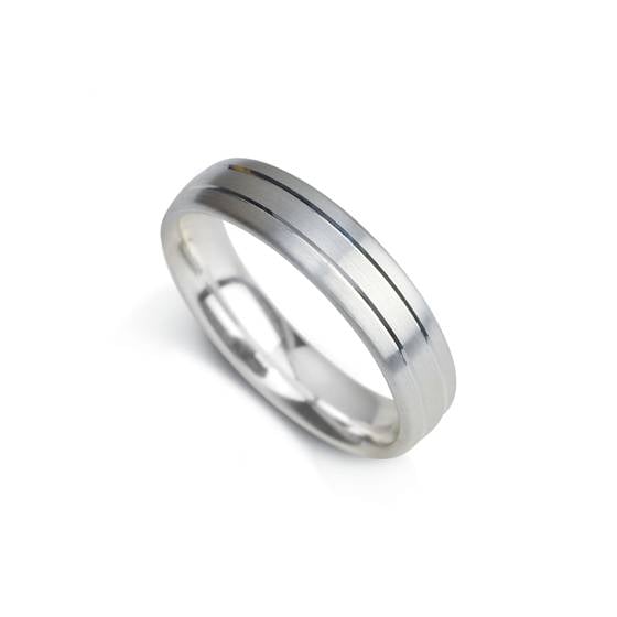 5mm Court Shape Satin With Two Central Grooves