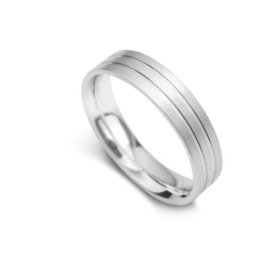 5mm Court Shape Satin With Double Bright Cut Centre Steps