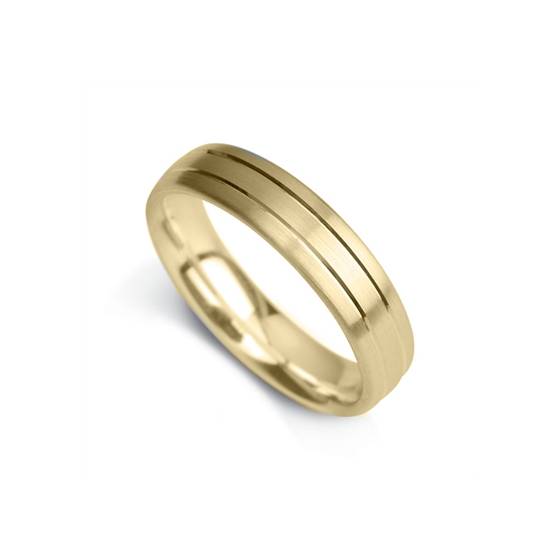 6mm Court Shape Satin With Two Central Grooves