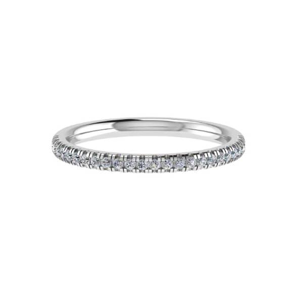 0.16ct VVS2/E-F Round Cut Lab Grown Diamond Wedding Ring