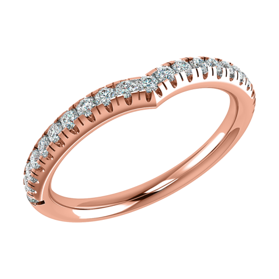 50% Diamond Set Wishbone Ring