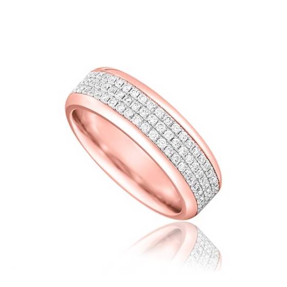 Full Set 5.5mm Triple Row Gents Ring