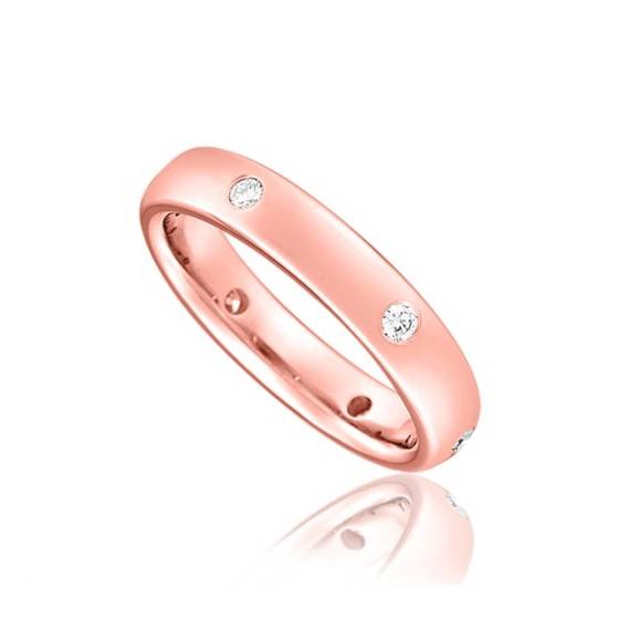 Full Set 4mm Round Diamond Wedding Ring