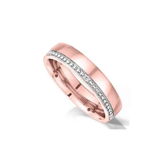 5mm Vintage Round Diamond Wedding Ring