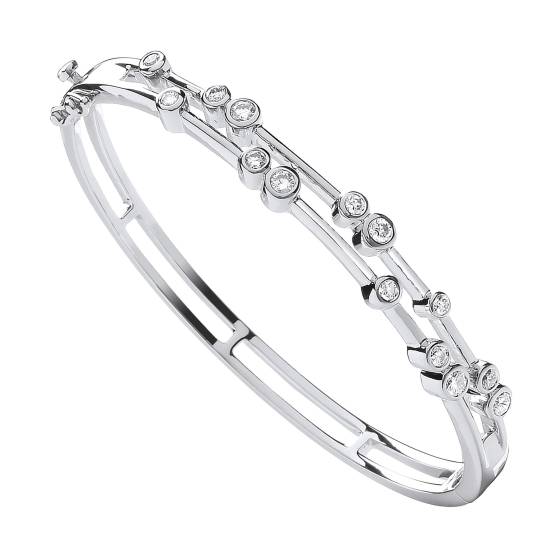 18k White Gold 1.00ct Dress Diamond Bangle