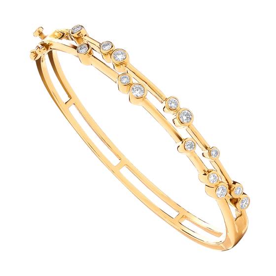 18k Yellow Gold 1.00ct Dress Diamond Bangle