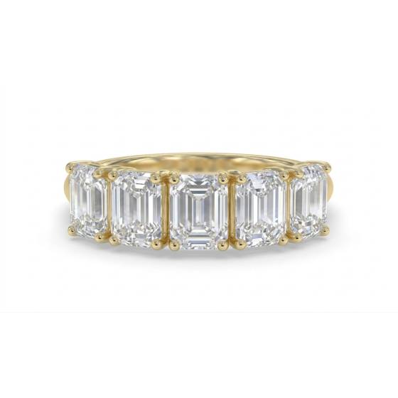 1.74ct VVS/E-F Emerald Cut Lab Grown Diamond 5 Stone Ring