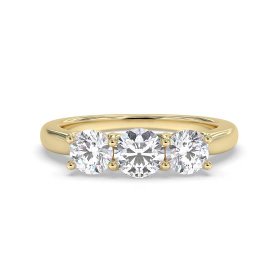 0.75ct IF/D Round Cut Labgrown Diamond Trilogy Ring