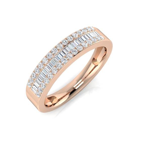 0.33ct VS/F-G Round Cut Natural Diamond Half Eternity Ring