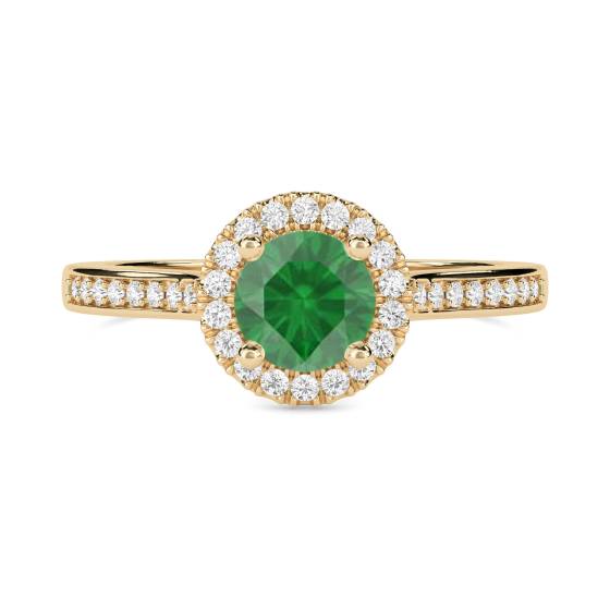 Floral Halo Emerald Diamond Infinity Ring