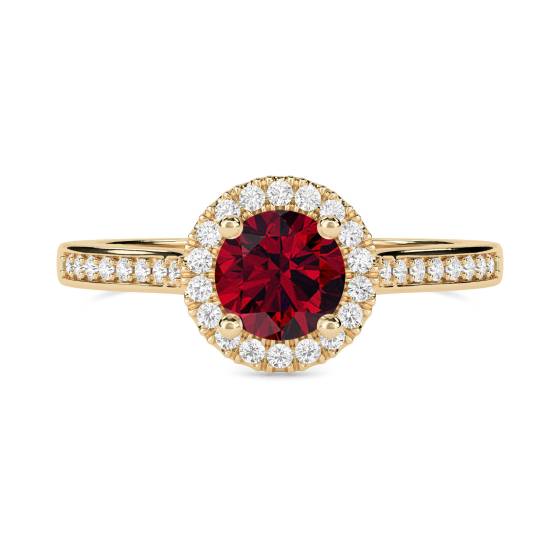 Ruby and Diamond Halo Ring