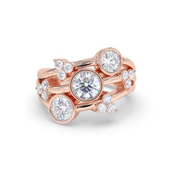 Round Diamond Bezel Set Dress Ring