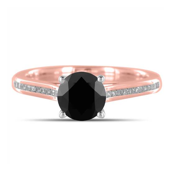 Black Diamond Shoulder Set Ring
