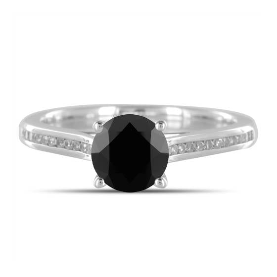 Black Diamond Shoulder Set Ring