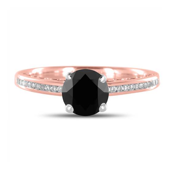 Black Diamond Shoulder Set Ring