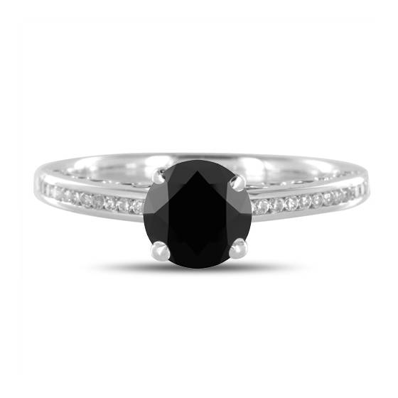 Black Diamond Shoulder Set Ring