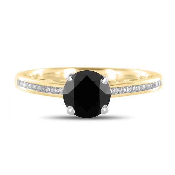 Black Diamond Shoulder Set Ring