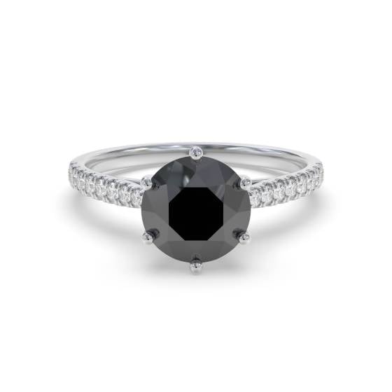 Black Diamond Shoulder Set Ring