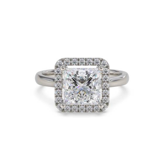 Princess Diamond Single Halo Ring