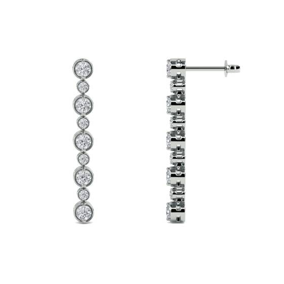 0.50ct VVS/E-F Elegant Round Natural Diamond Drop Earrings