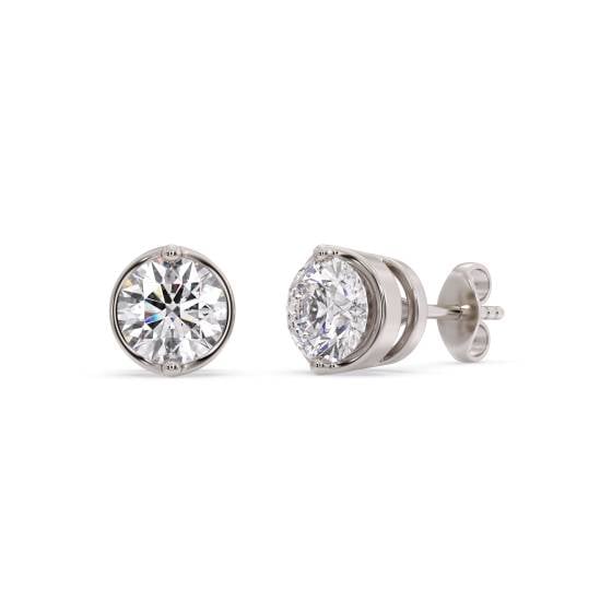 Petite Round Diamond Stud Earrings