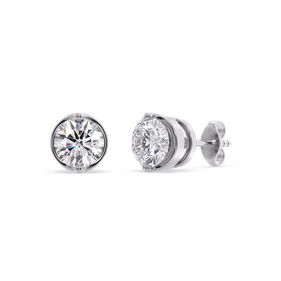 Petite Round Diamond Stud Earrings