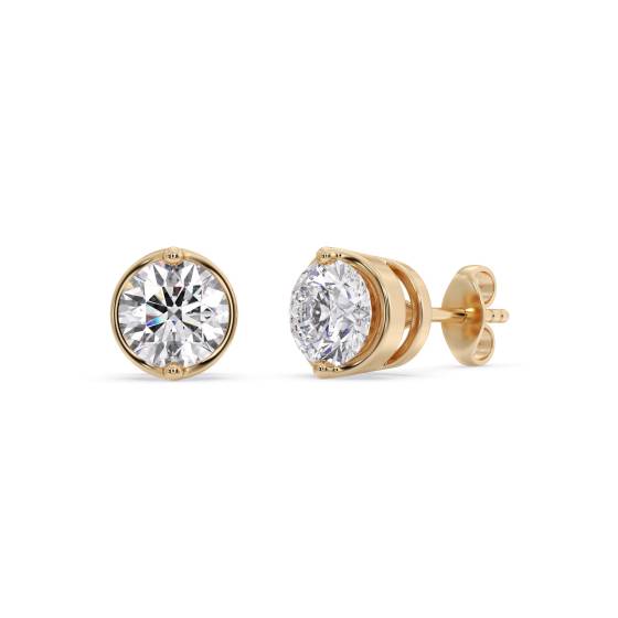 Petite Round Diamond Stud Earrings