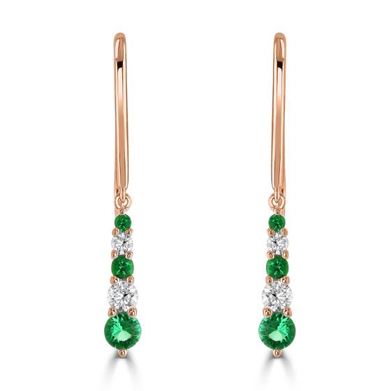 0.50ct Emerald Tiara Drop Earrings