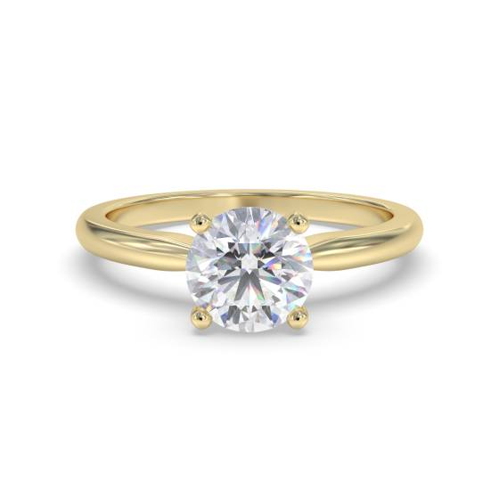 1.31ct VVS2/D Lab Grown Round Diamond Solitaire Ring in 18k Yellow Gold