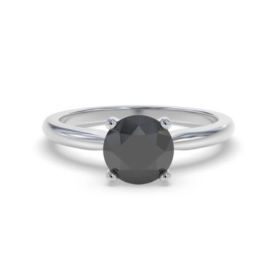 Black Diamond Solitaire Ring