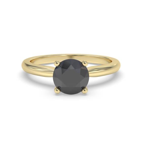 Black Diamond Solitaire Ring
